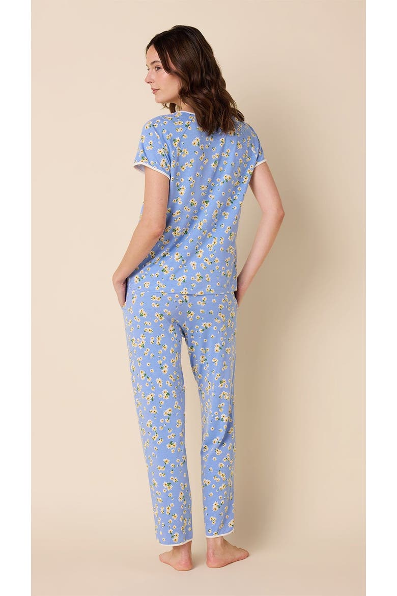 Pima Knit Short Sleeved Simple Set Floral, Alternate, color, Marguerite