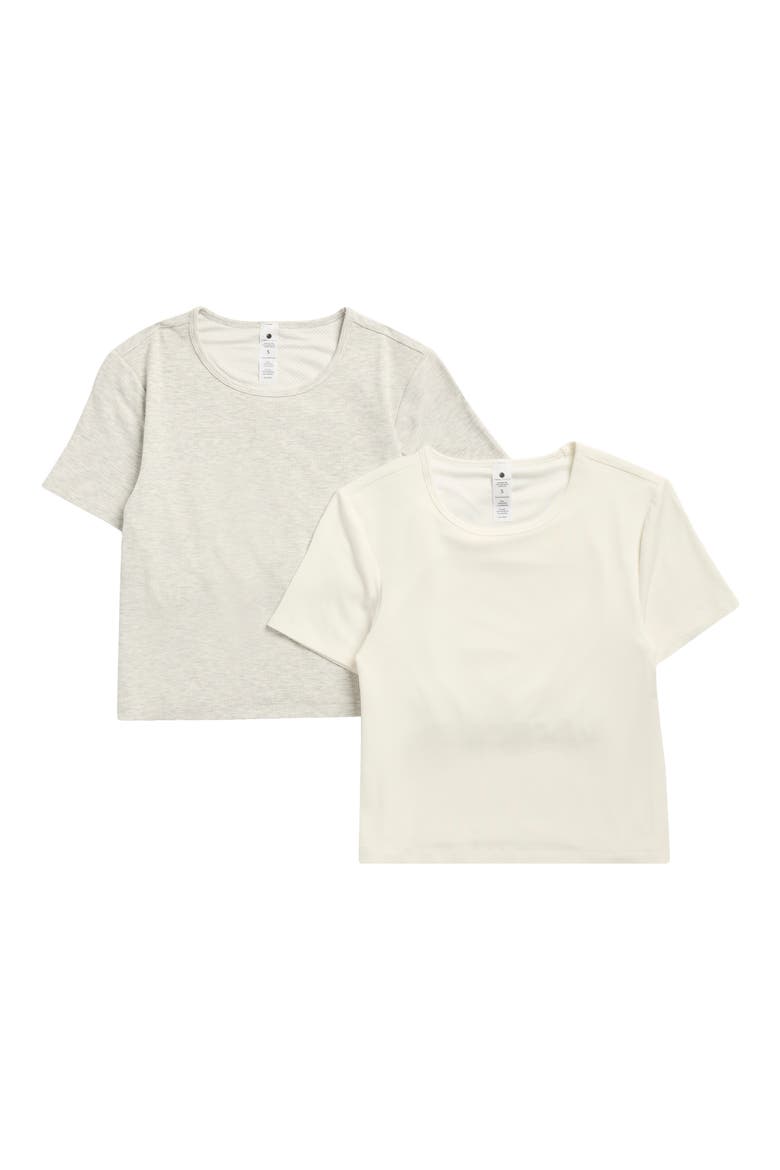 2-Pack Tara Heavenly Rib Crop T-Shirts, Main, color, HEATHER GREY/ SUGAR SWIZZLE