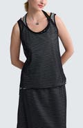 LUUKAA Rivka Striped Mesh Top