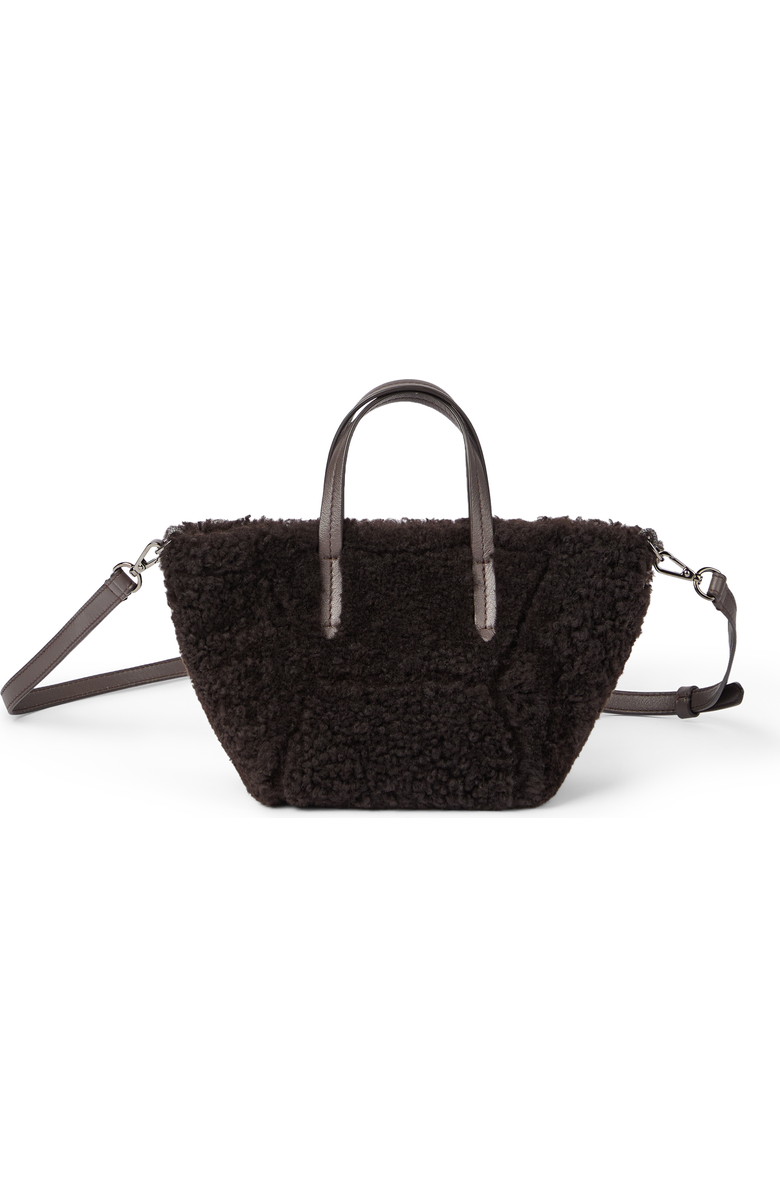 Brunello Cucinelli Shearling BC Duo mini bag, Main, color, Rust Brown
