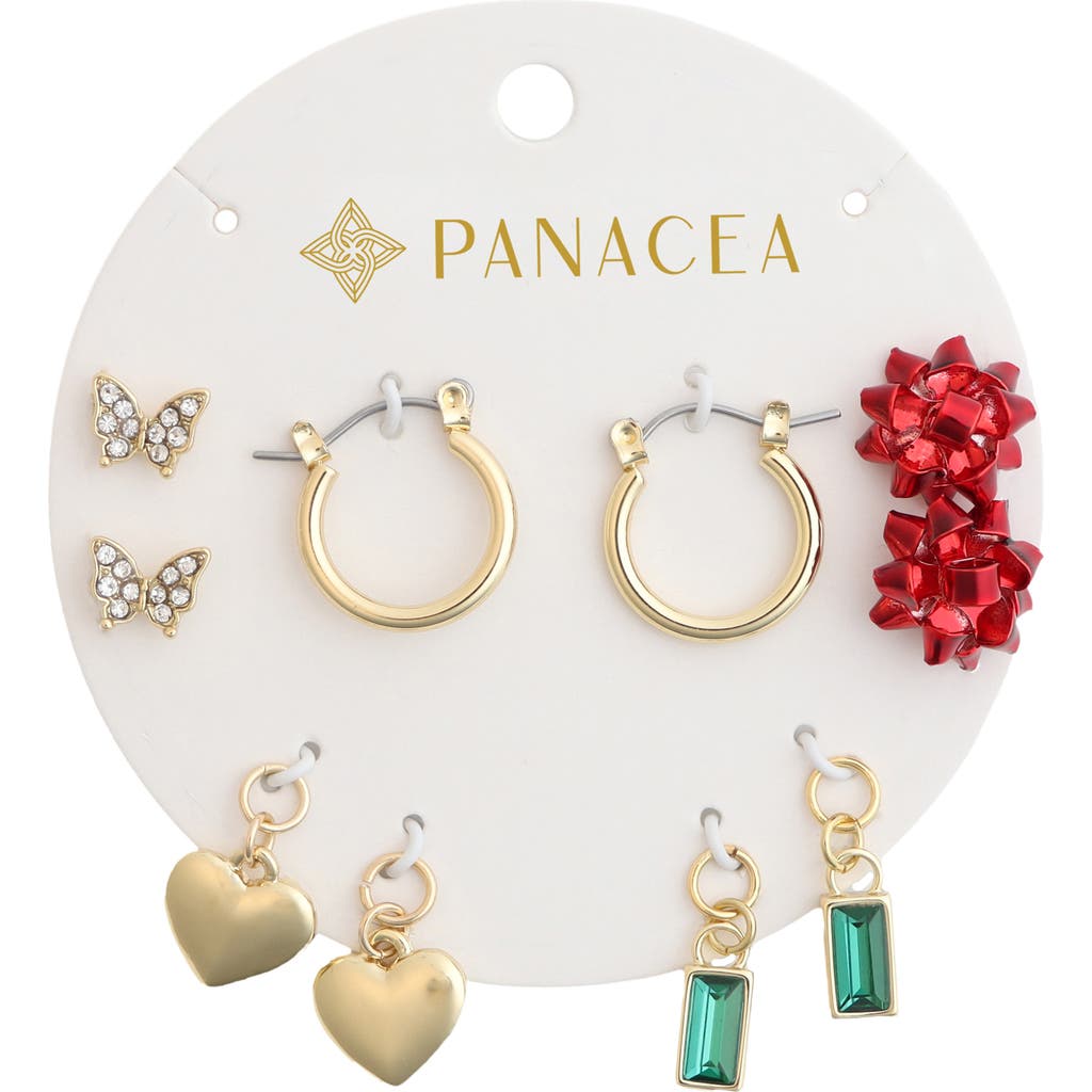 Panacea 5-pack Assorted Stud, Charm & Hoop Earrings Set In Gold