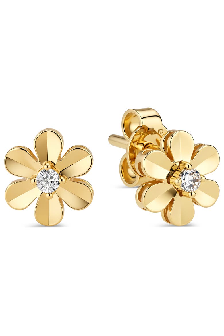 Daisy Flower Stud Earrings in 14K Gold, Main, color, Gold