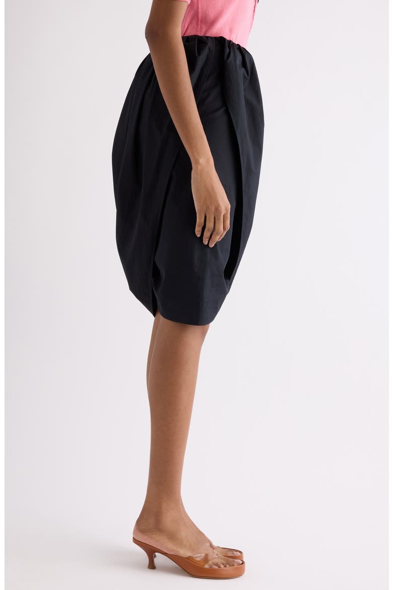 Draped Organic Cotton Poplin Skirt, Alternate, color, BLACK