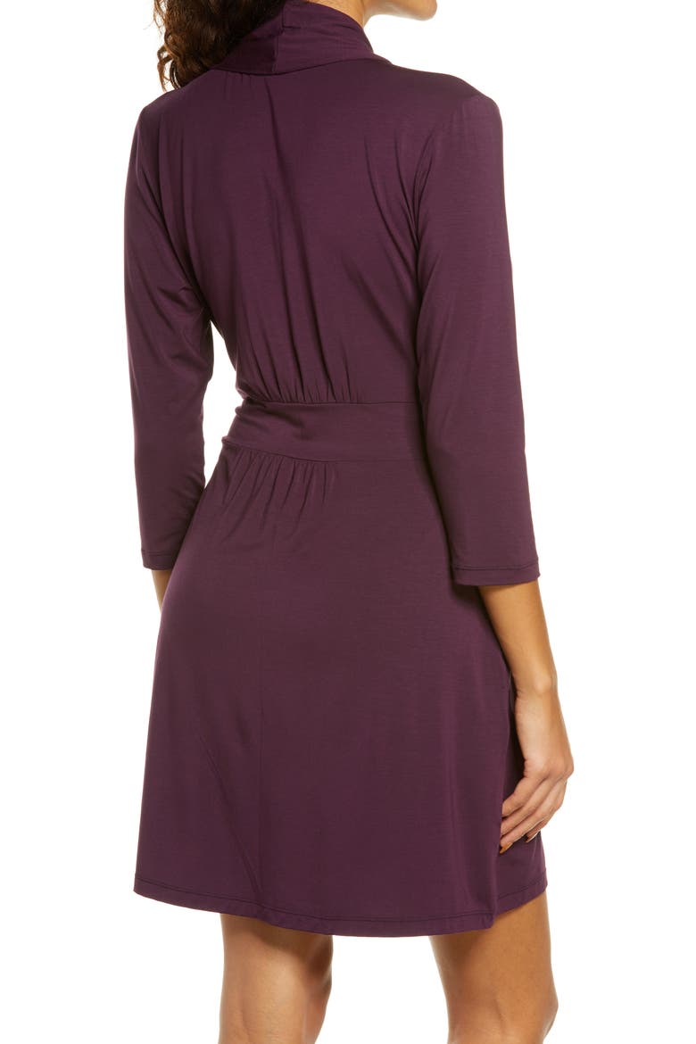 Iconic Short Robe, Alternate, color, DARK PANSY
