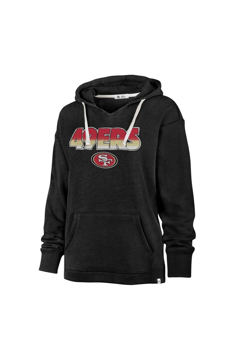 '47 Women's '47 Black San Francisco 49ers Color Rise Kennedy Pullover Hoodie, Alternate, color, 