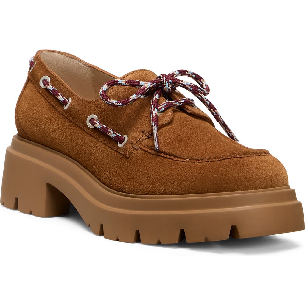 Stuart Weitzman Hudson Boat Shoe In Brown