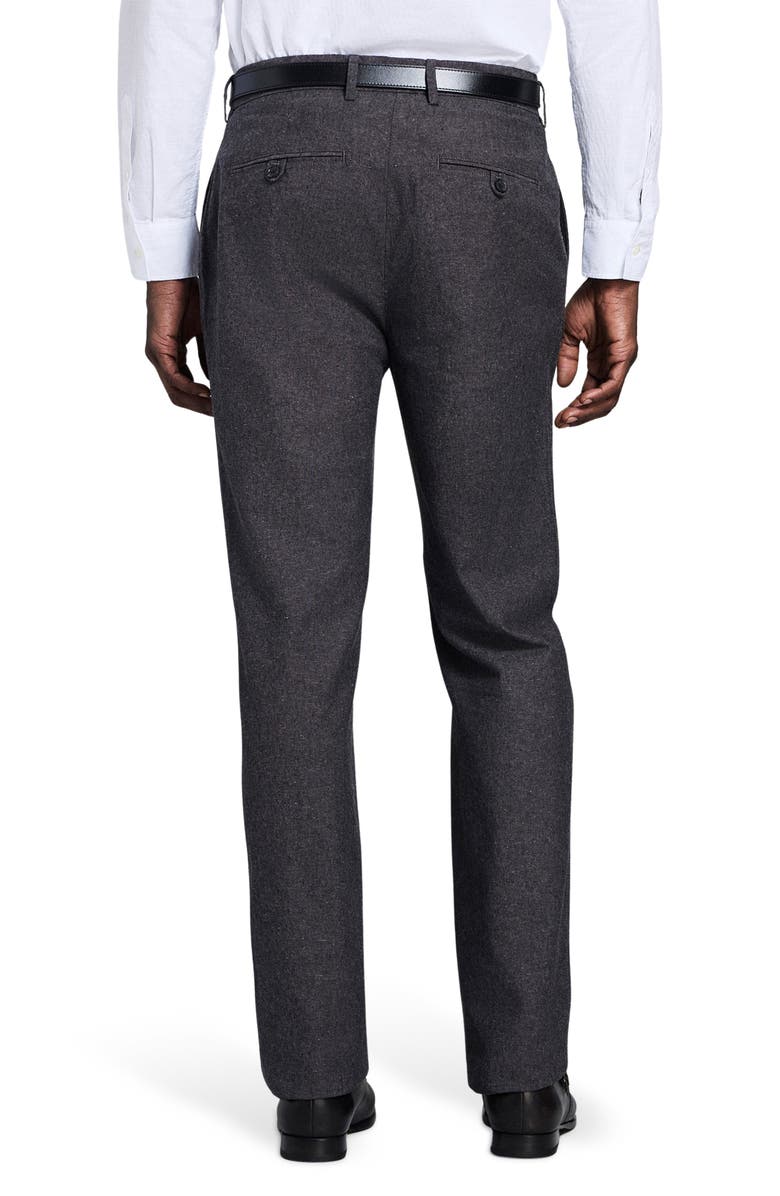 Billy Reid Flat Front Linen & Cotton Pants, Alternate, color, Charcoal