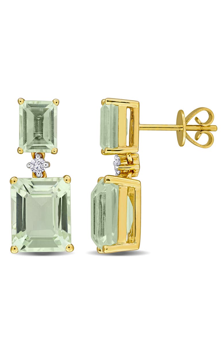 Julianna B. Gemstone & Diamond Drop Earrings 10k, Main, color, Green Quartz