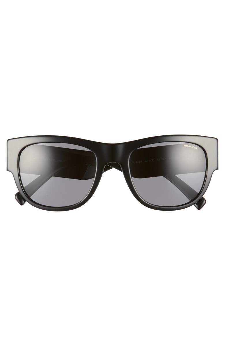 Versace 55mm Square Sunglasses, Alternate, color, Black/ Black Solid