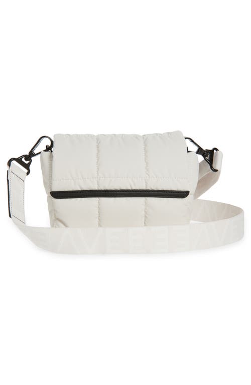 Veecollective Mini Porter Quilted Recycled Nylon Messenger Bag In White