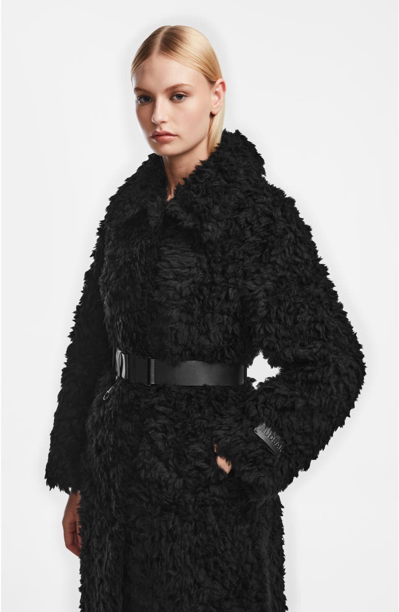 Rudsak KAMILAH WOMEN'S TEXTURED WOOL TEDDY TRENCH, Alternate, color,
