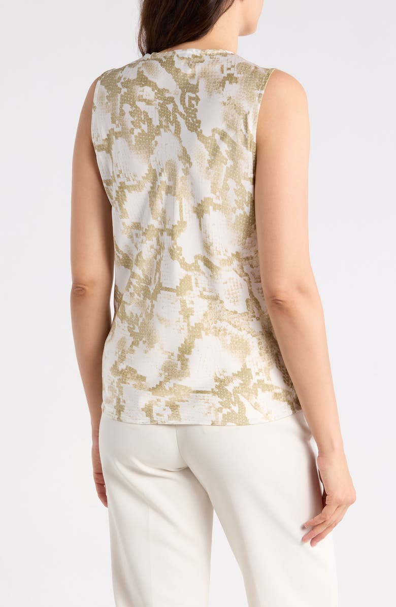 DKNY Cowl Neck Satin Tank, Alternate, color, Ivory/ Sage