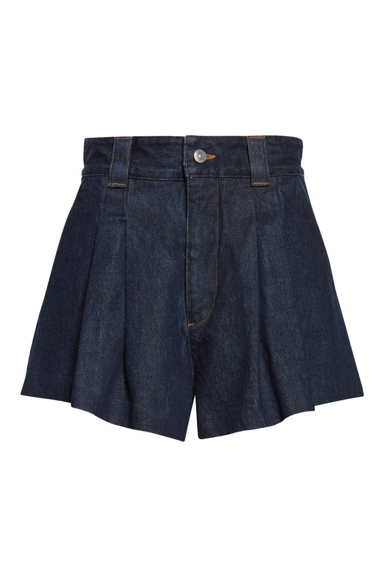 The Structural Pleated Denim Shorts, Main, color, RINSE