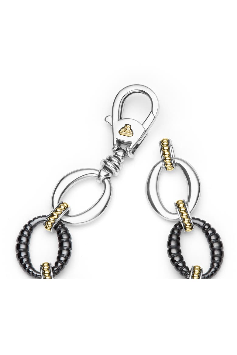 Two-Tone Black Ceramic Link Bracelet, Alternate, color, TWO TONE