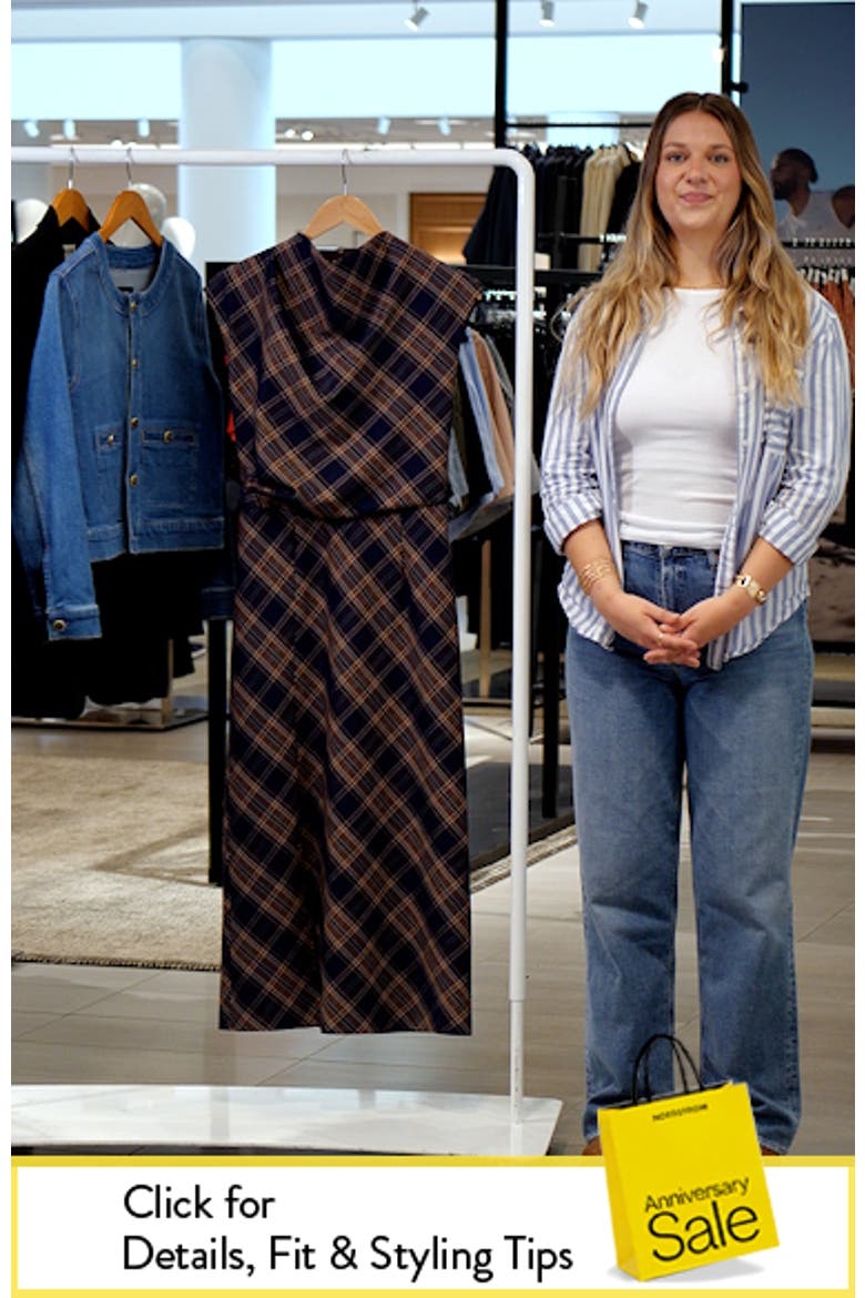 Plaid Pleated Midi Dress video