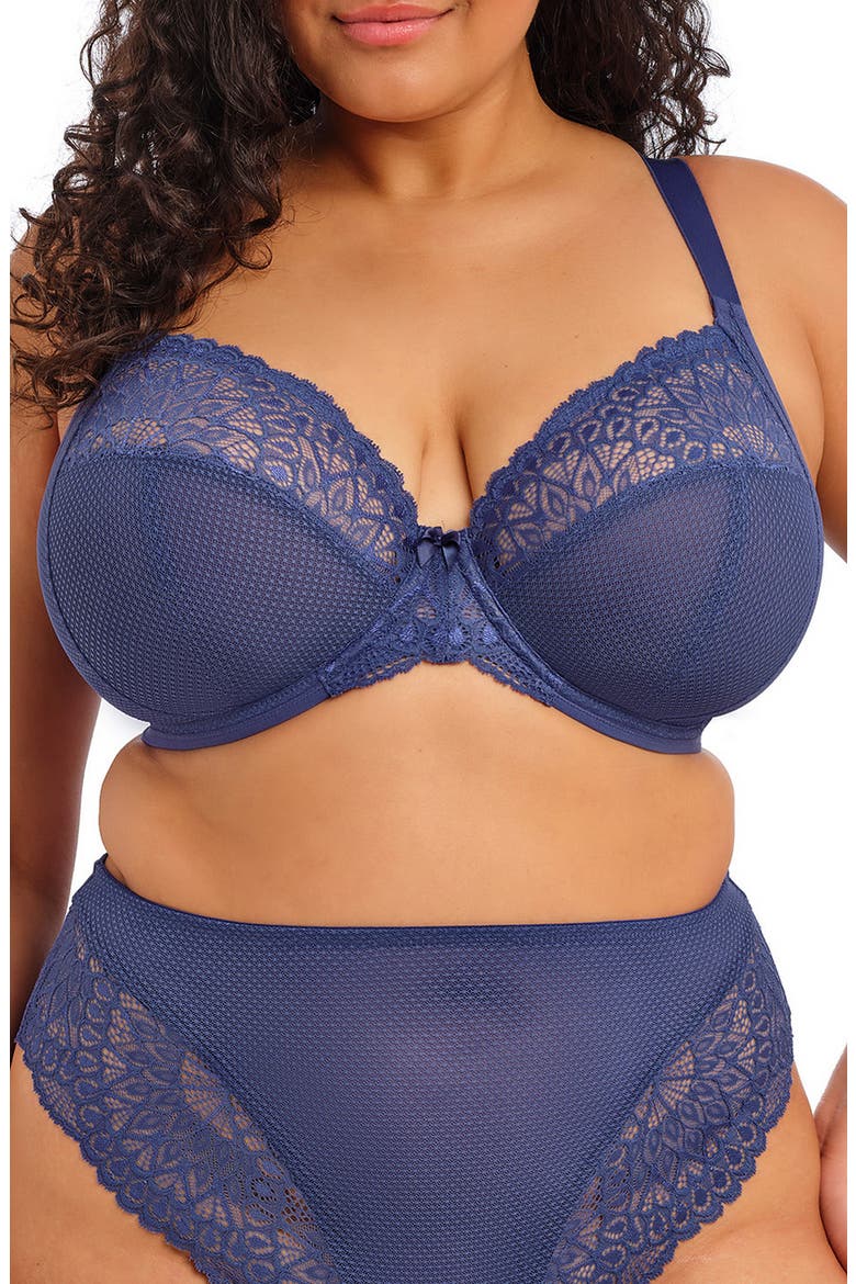 Tiernie Underwire Plunge Bra, Main, color, DENIM
