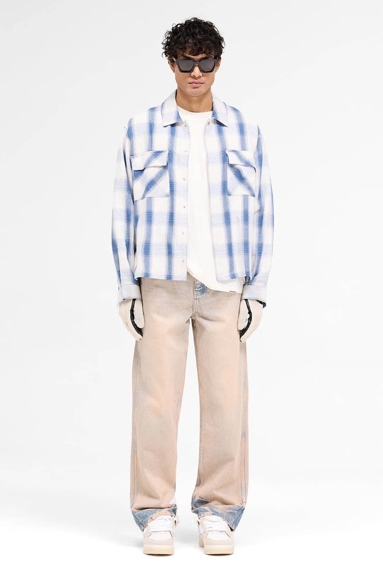 Represent Season Flannel Button-Up Shirt, Alternate, color, Mid Blue