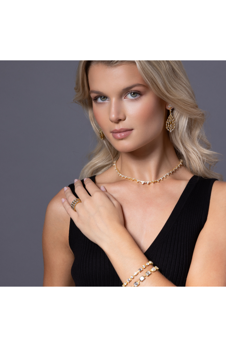 Anna Zuckerman Retro Glamour Chandelier Earrings, Alternate, color, Platinum