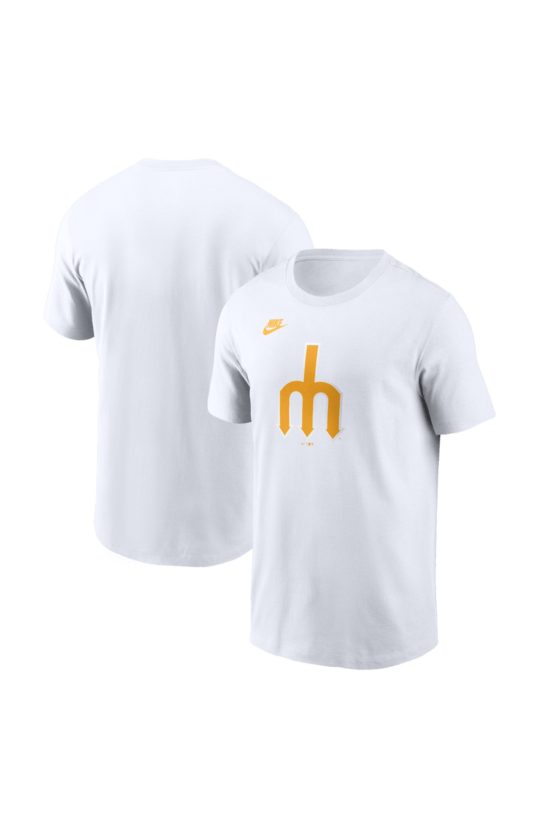 Nike Men's Nike White Seattle Mariners Cooperstown Collection Logo T-Shirt, Main, color, White