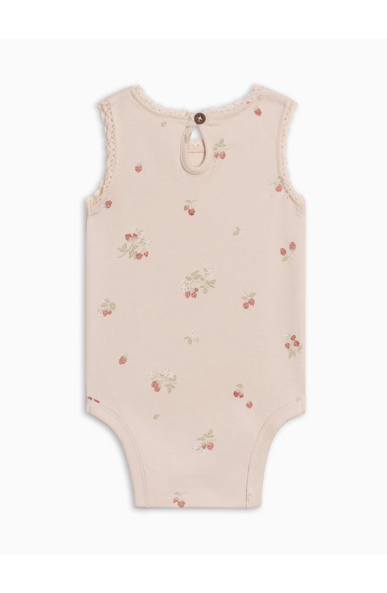 KENDI by Colored Organics Organic Luna Lace Tank Bodysuit, Alternate, color, Raspberries / Shell + Mint