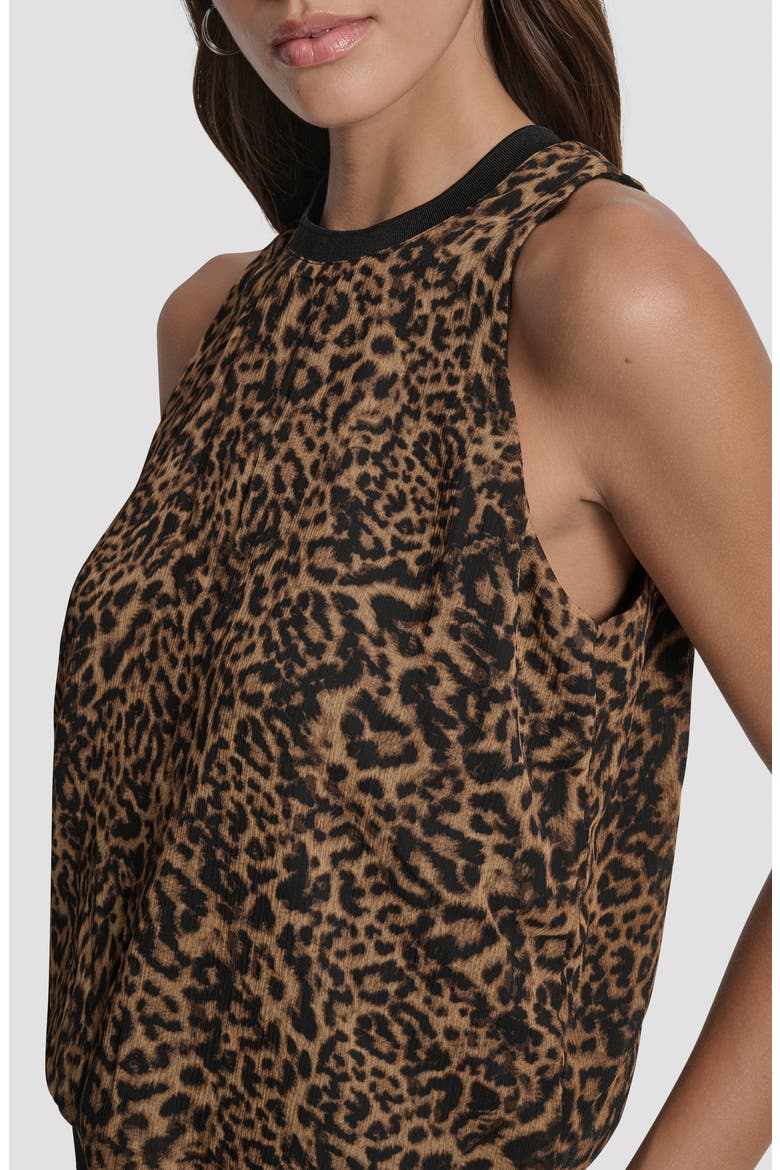 Print Sleeveless Chiffon Bubble Top, Alternate, color, COMPACT CHEETAH