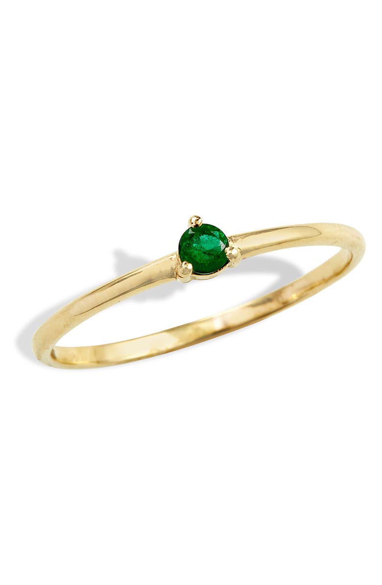SAVVY CIE JEWELS SAVY CIE JEWELS 14K Gold Emerald Ring, Main, color, Green