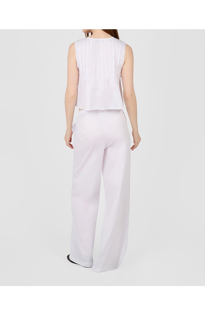 WeWoreWhat Straight Tie Waist Pant, Alternate, color, Classic White