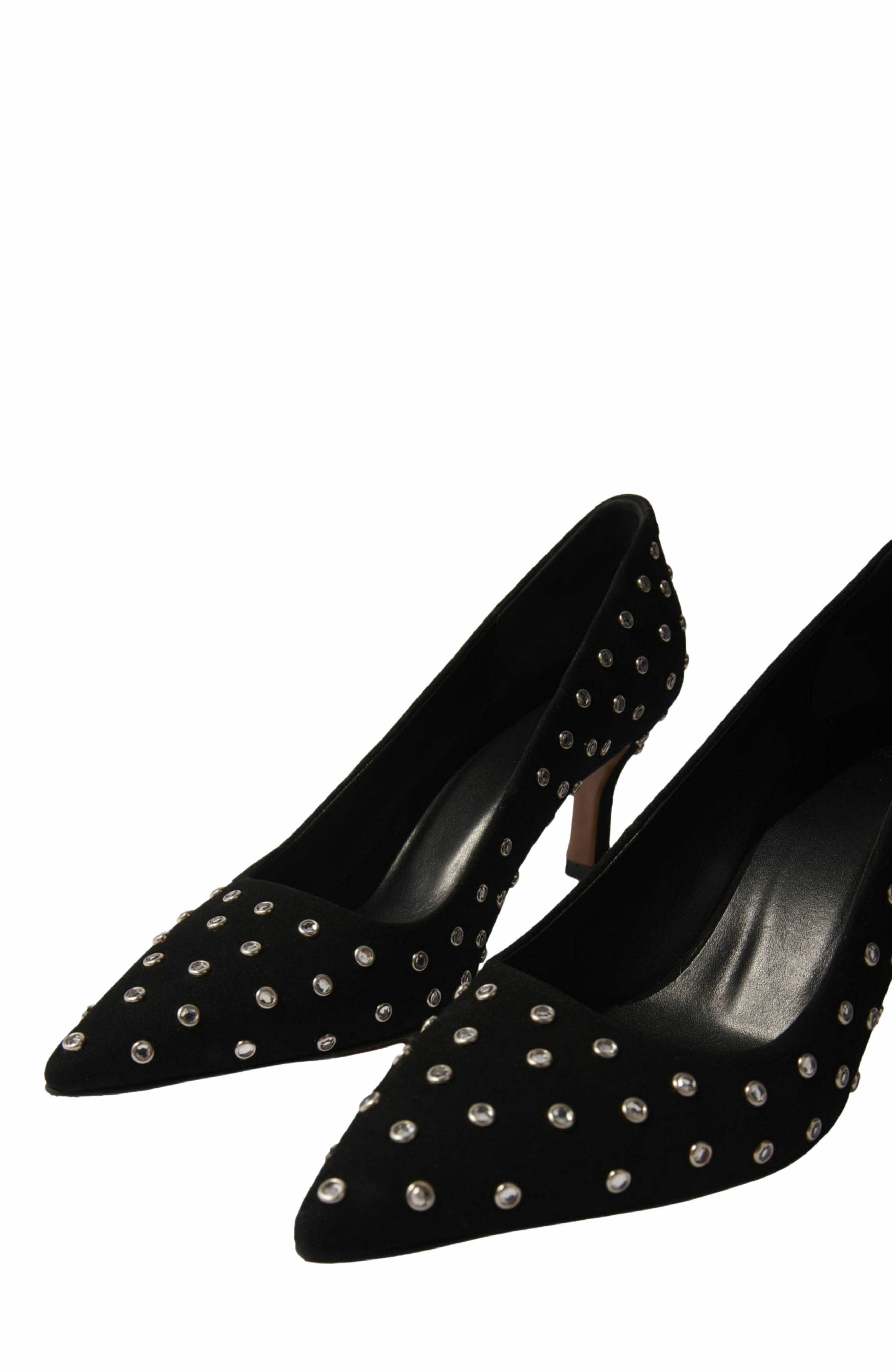 maje Rhinestone pumps with pointed toes, Alternate, color, Black