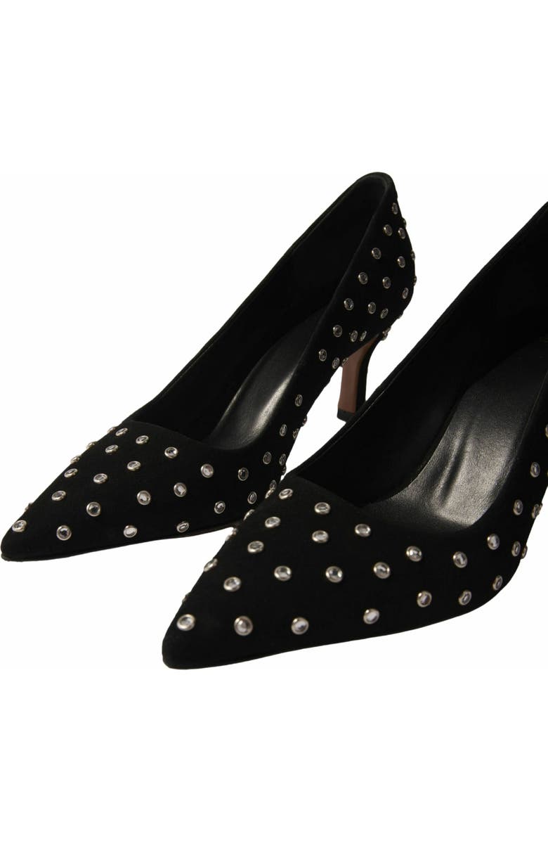 maje Rhinestone pumps with pointed toes, Alternate, color, Black