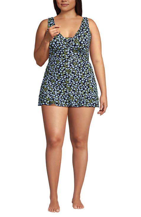 Plus Size SlenderSuit Grecian Mini Swim Dress