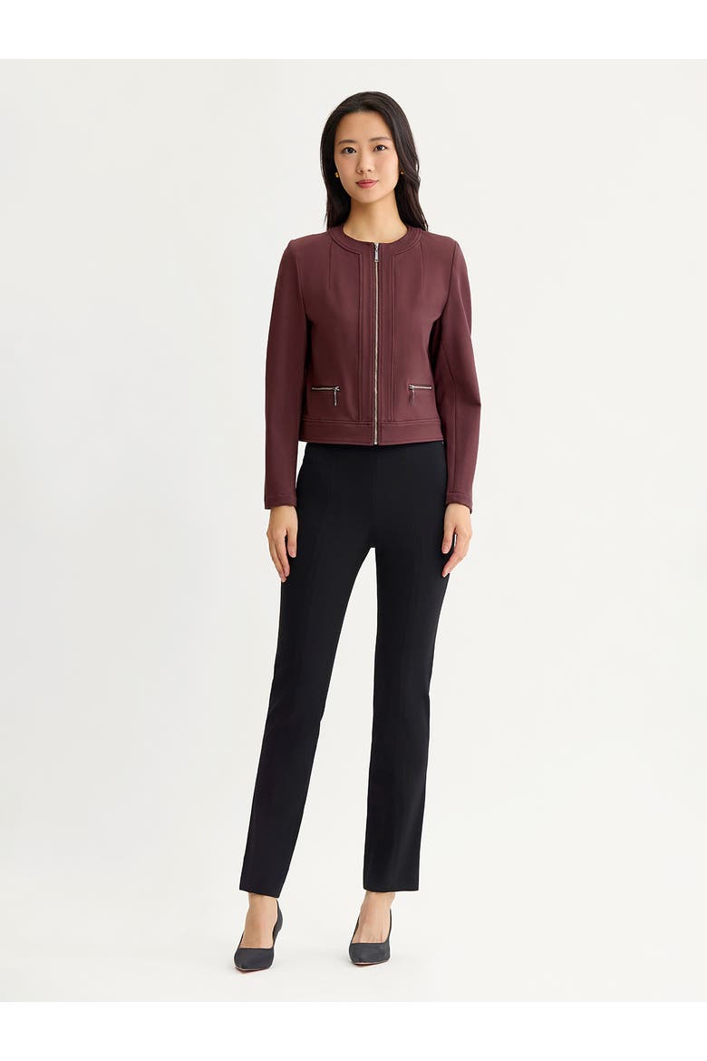 Heritage LuxeStretch Ponte Sport Jacket, Alternate, color, Mahogany