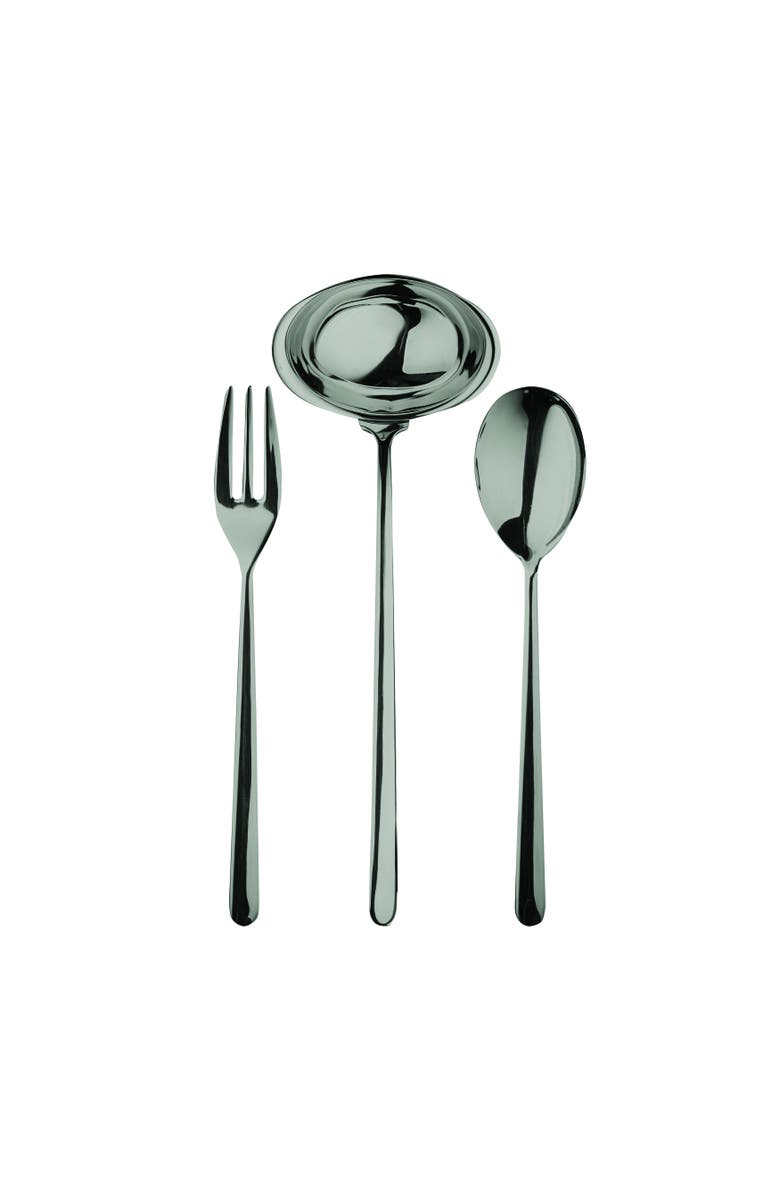 Mepra Linea Serving Set - 3 Pieces, Main, color, Black Gold