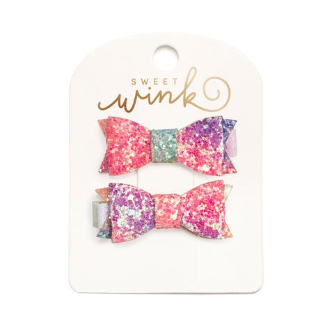 Rainbow Ombre Bow Clip Set (Toddler, Little Kid & Big Kid)