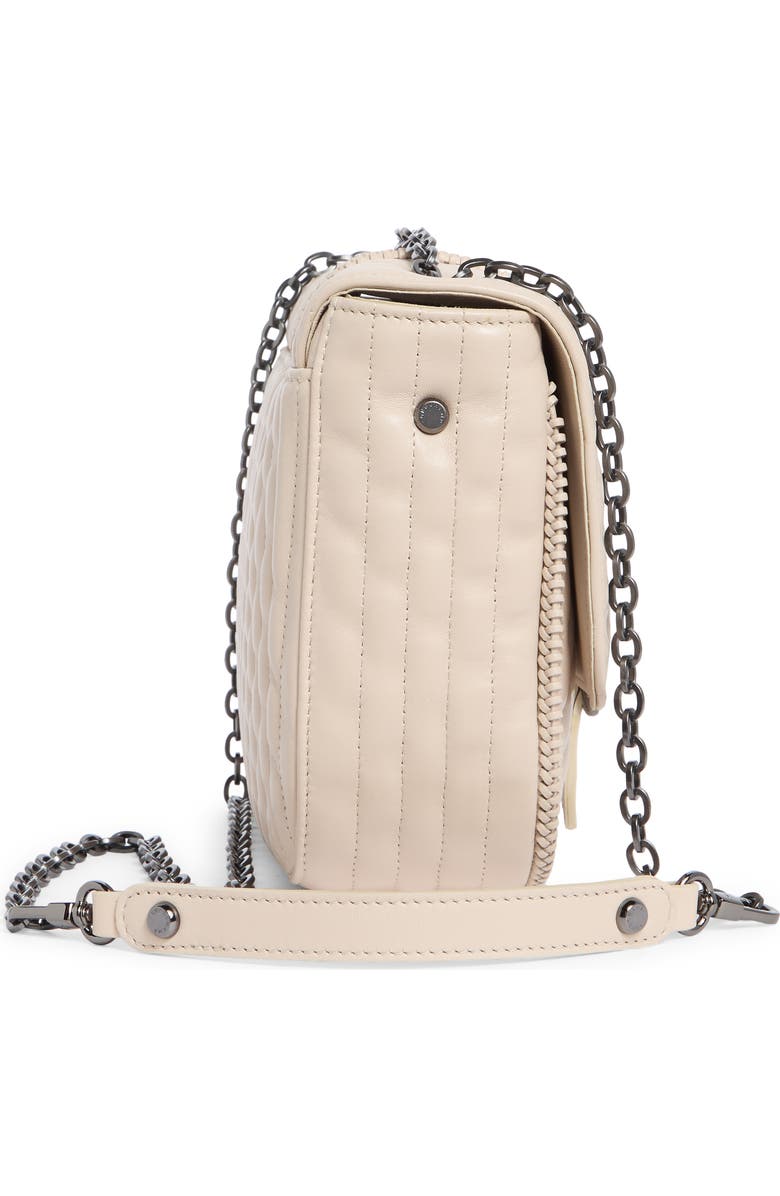 Longchamp Small Amazone Leather Quilted Convertible Crossbody Bag, Alternate, color, Chalk