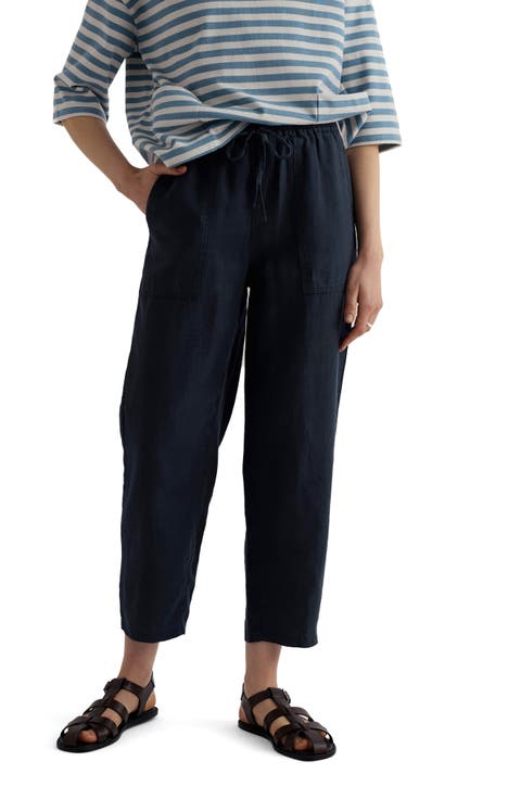 Sholl Drawstring Tapered LinenTwill Pants