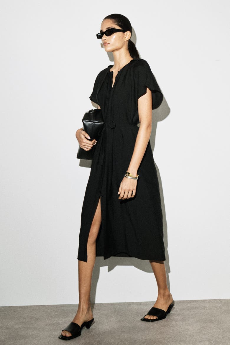 black dress with colored pleats Amazon.com: Women's Vintage Pleated Dress Long Sleeve V Neck A Line Dress ( Color : Black, Size : One Size) : Clothing, Shoes & Jewelry
