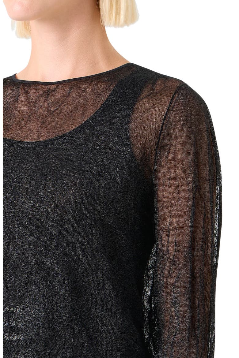 Crinkle Knit Sweater, Alternate, color, BLACK