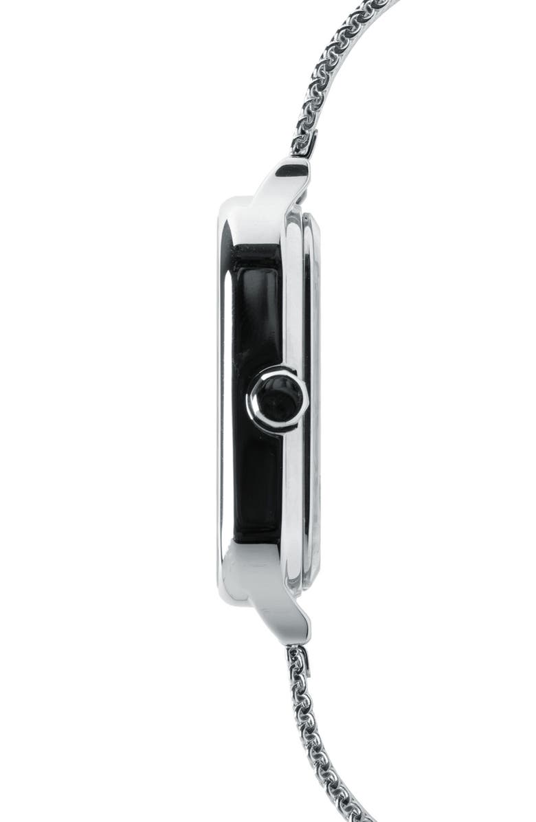 CASIO Moonphase Mesh Strap Watch, 44.5mm x 34mm, Alternate, color, Silver