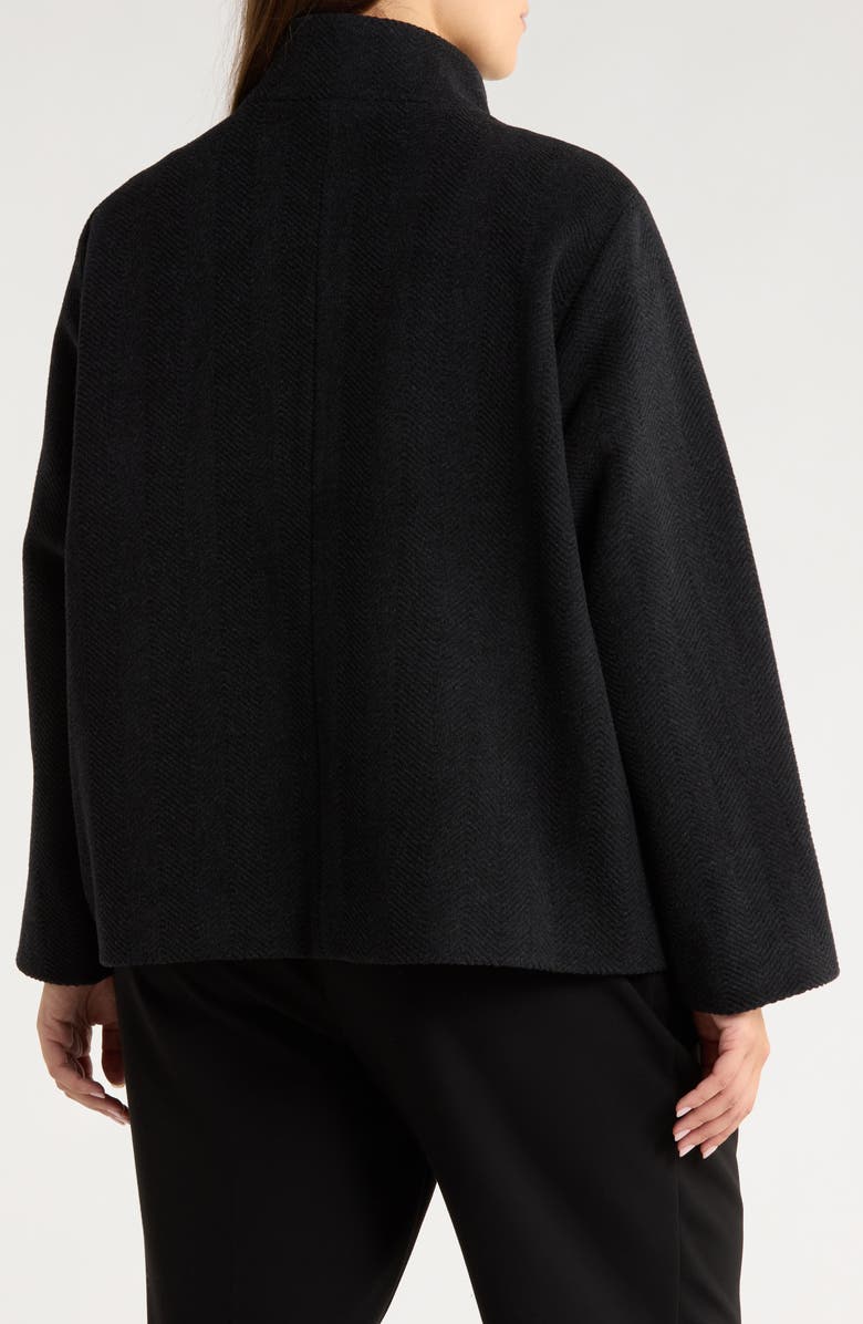Eileen Fisher High Collar Wool Jacket, Alternate, color, Charcoal