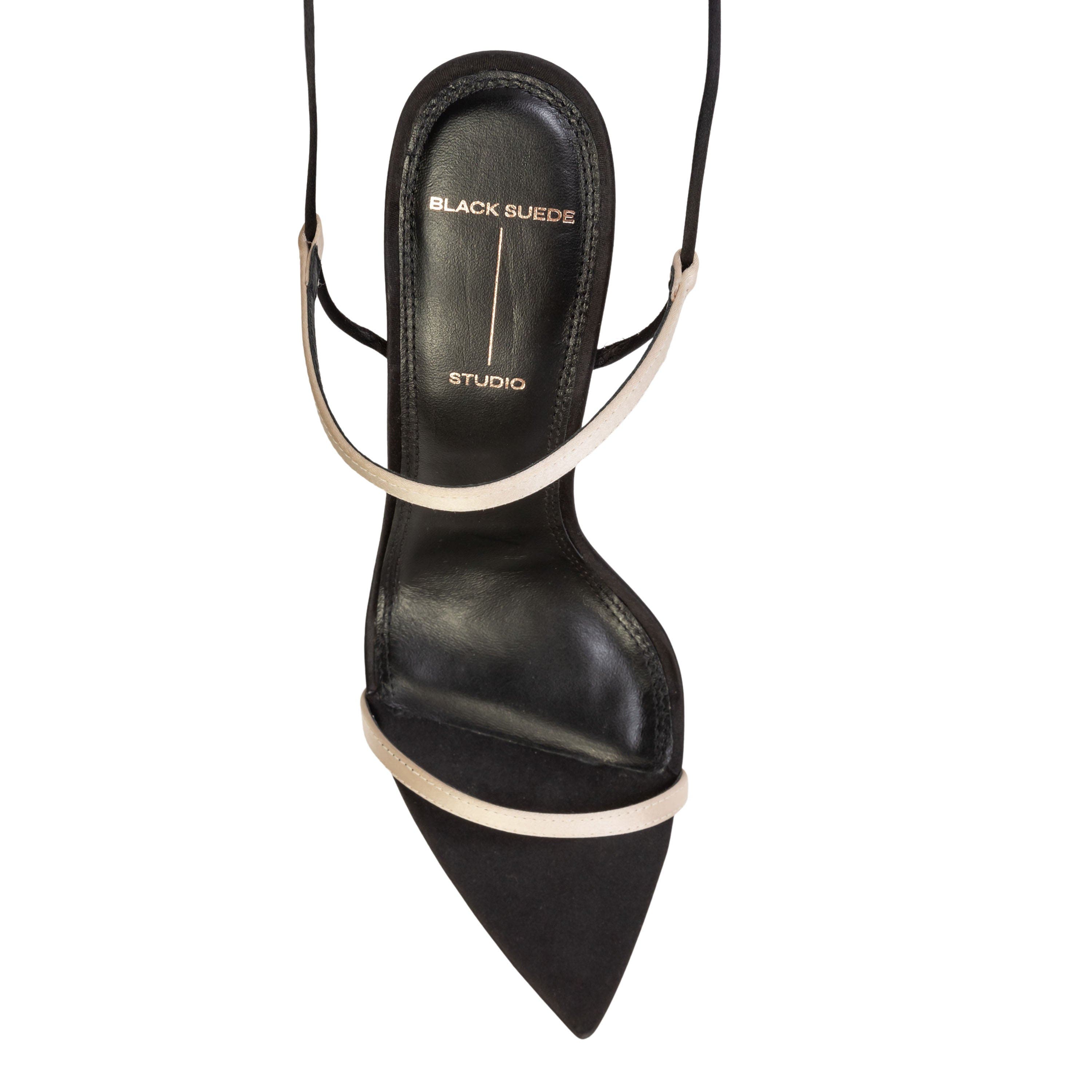 Lauren100 Strappy Sandal, Alternate, color, Black/Champagne Satin