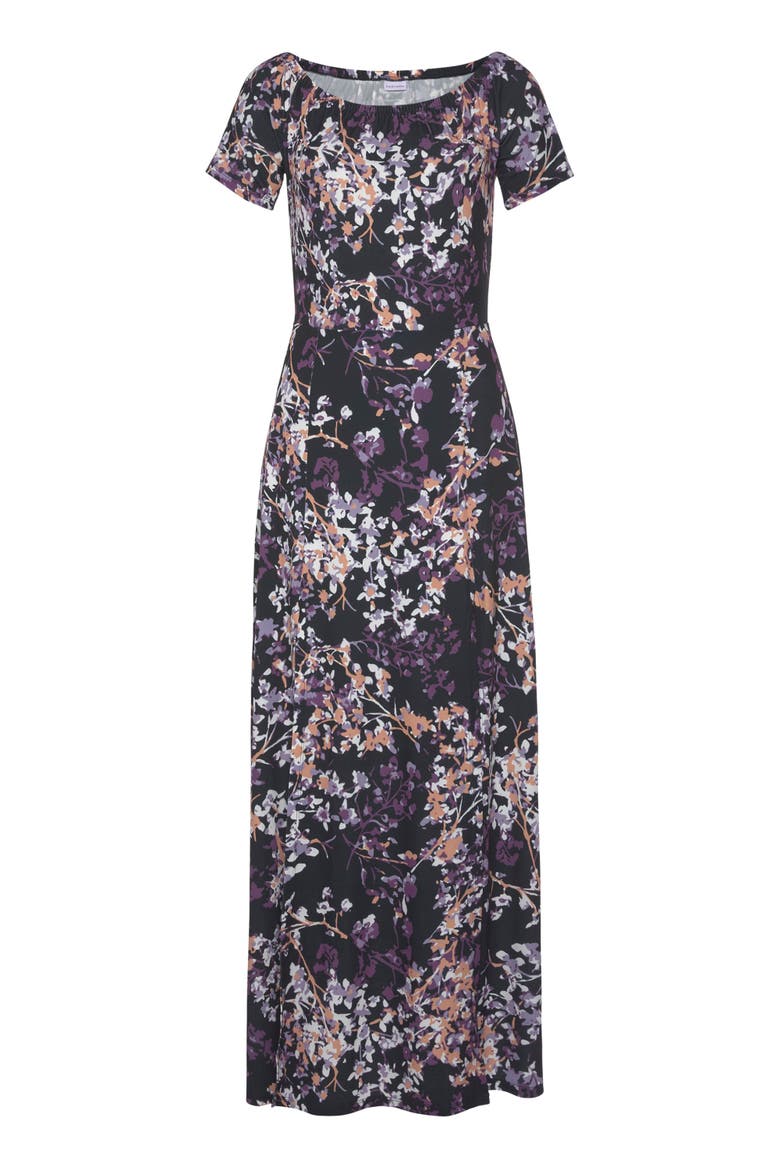Floral Off Shoulder Maxi Dress, Alternate, color, Black Multi