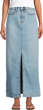 Lands' End Soft Denim Maxi Skirt