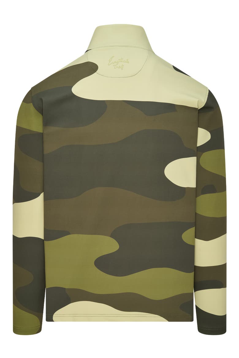 Signature Camo Print Quarter Zip Pullover, Alternate, color, SURPLUS GREEN
