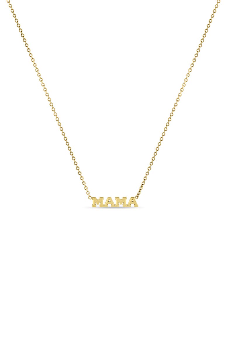 Itty Bitty Mama Pendant Necklace, Main, color, 14K YELLOW GOLD