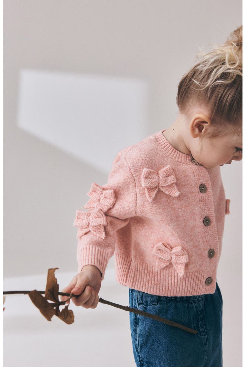 Kids' Bow Embellished Cardigan, Alternate, color, PINK