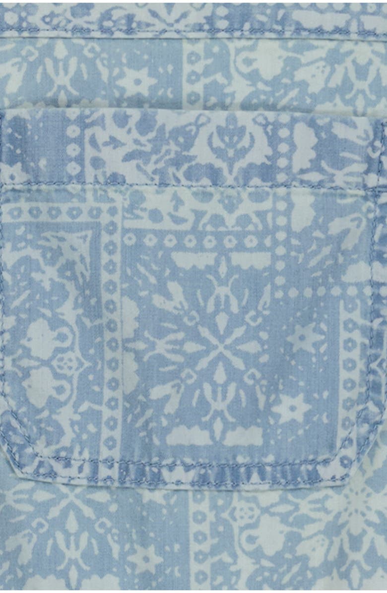 Billabong Kids' Wave Watch Jr. Bandana Print Denim Romper, Alternate, color, Ivory Water Wash