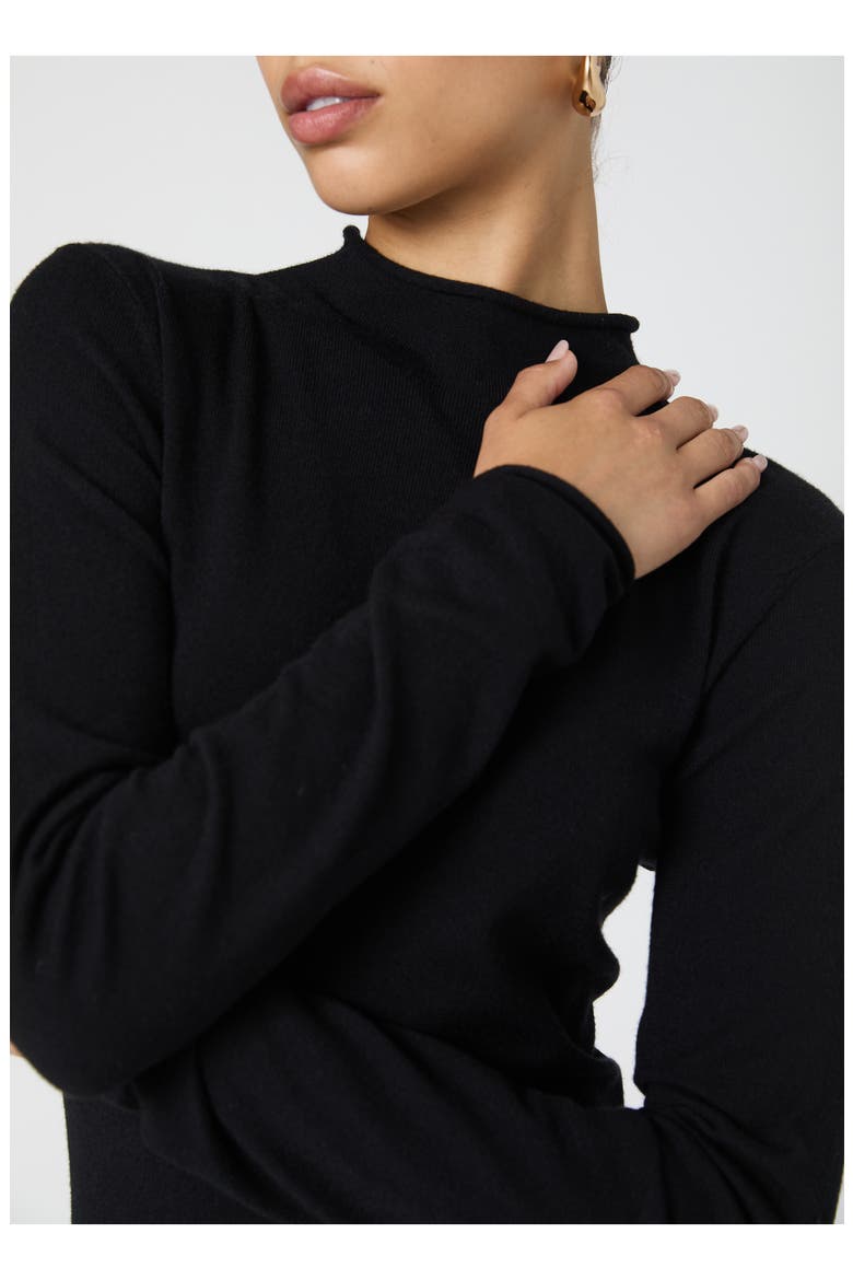 Cosysoft Long Sleeve Slit Sweater Dress, Alternate, color, BLACK
