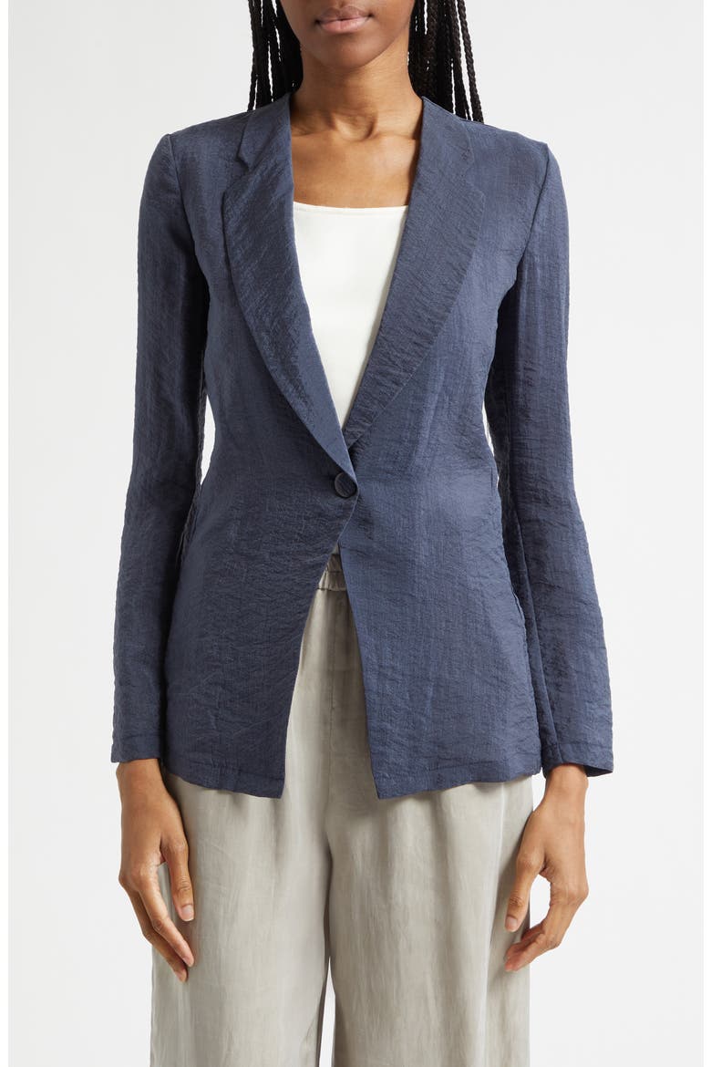 Techno Crepe Jacket, Main, color, NAVY