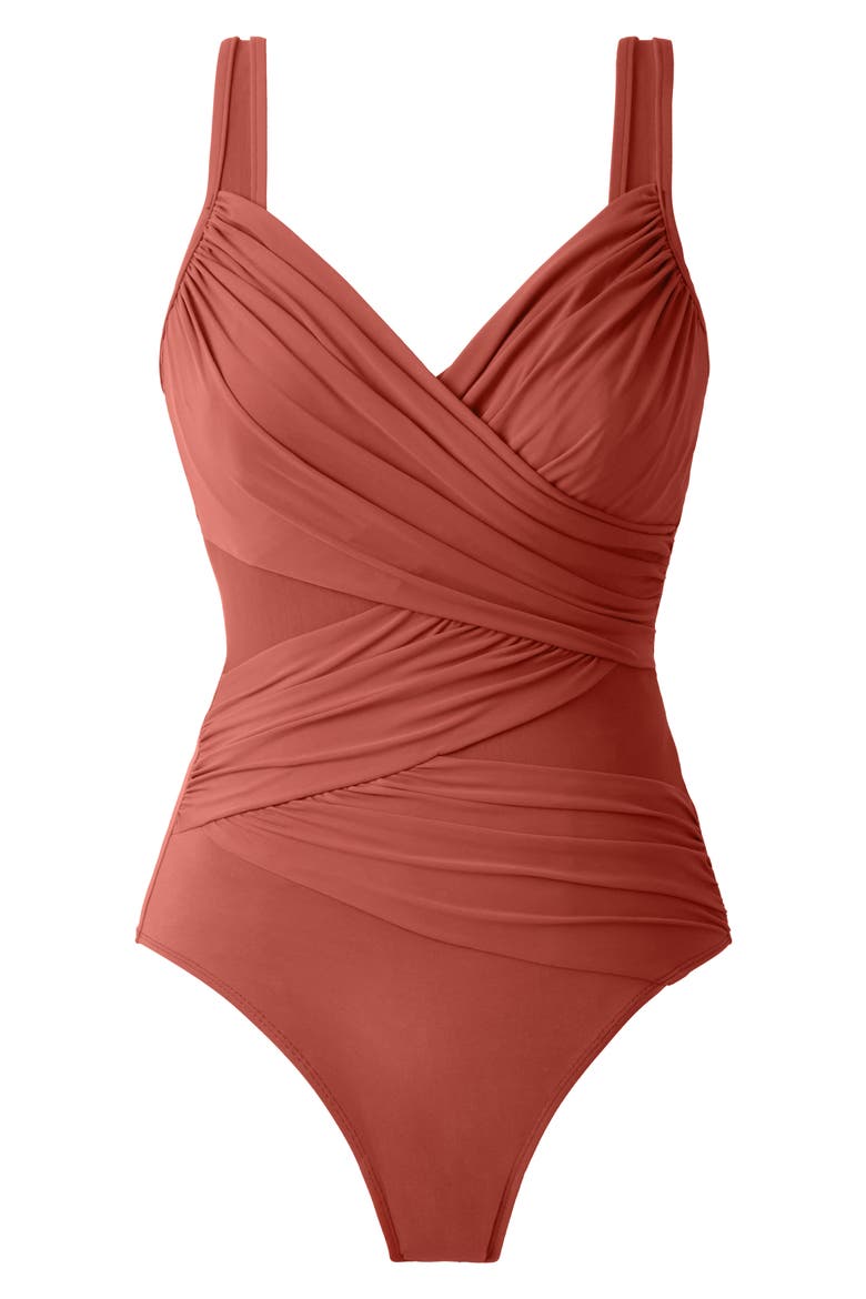 Network Madero One-Piece Swimsuit, Alternate, color, TERRA