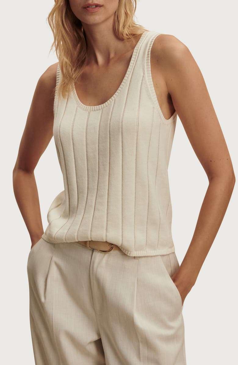 Varley Ayaka Wide Rib Cotton Tank, Alternate, color, Pristine
